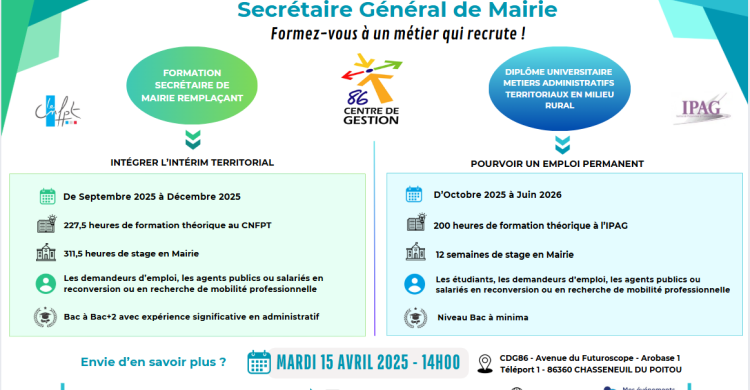Formations proposées par le CDG86 :   ouverture des inscriptions