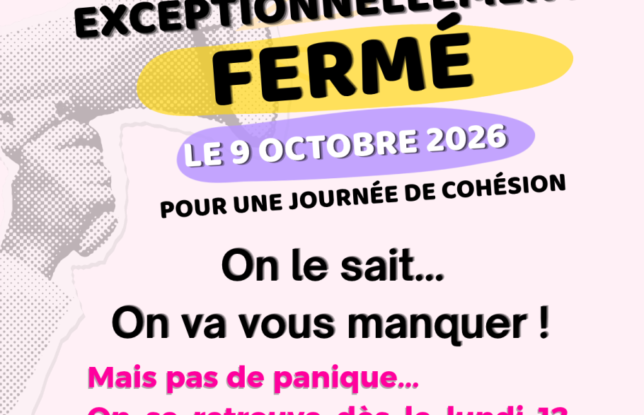 Le CDG86 sera exceptionnellement fermé le vendredi  9 octobre 2026