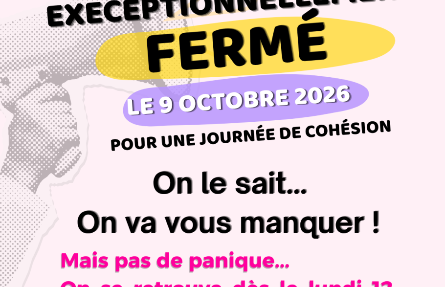 Le CDG86 sera exceptionnellement fermé le vendredi  9 octobre 2026